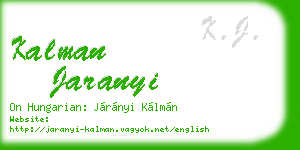 kalman jaranyi business card